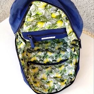 Manuel Ritz Rare Blue Men Backpack Leather Accents Branded Dustbag Minor Defect